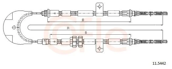 Handler.Part Cable, parking brake COFLE 115442 1