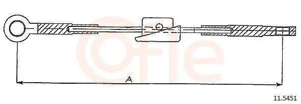 Handler.Part Cable, parking brake COFLE 115451 1