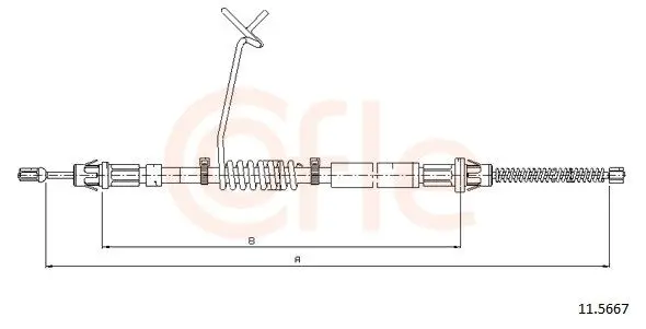 Handler.Part Cable, parking brake COFLE 115667 1