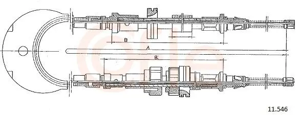 Handler.Part Cable, parking brake COFLE 11546 1