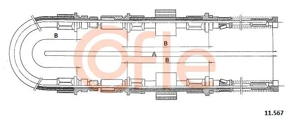 Handler.Part Cable, parking brake COFLE 11567 1