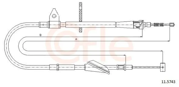 Handler.Part Cable, parking brake COFLE 115743 1