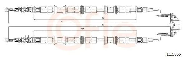 Handler.Part Cable, parking brake COFLE 115865 1