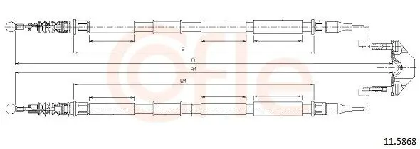 Handler.Part Cable, parking brake COFLE 115868 1