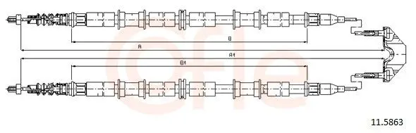 Handler.Part Cable, parking brake COFLE 115863 1