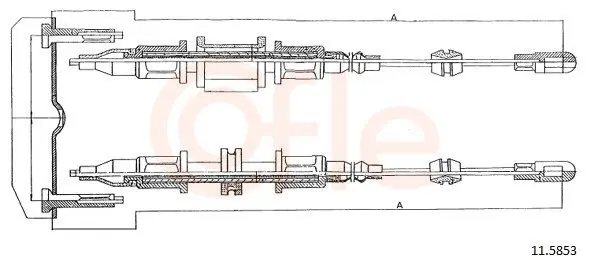 Handler.Part Cable, parking brake COFLE 115853 1