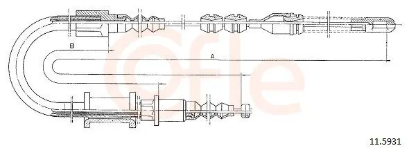 Handler.Part Cable, parking brake COFLE 115931 1