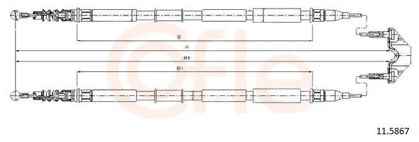 Handler.Part Cable, parking brake COFLE 115867 1