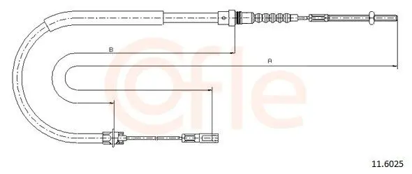 Handler.Part Cable, parking brake COFLE 116025 1