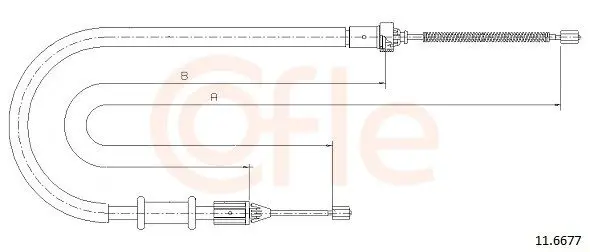 Handler.Part Cable, parking brake COFLE 116677 1