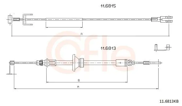 Handler.Part Cable, parking brake COFLE 116813KB 1