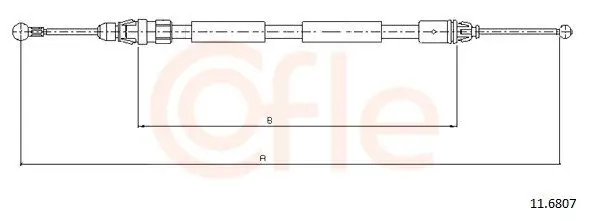 Handler.Part Cable, parking brake COFLE 116807 1