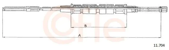 Handler.Part Cable, parking brake COFLE 11704 1