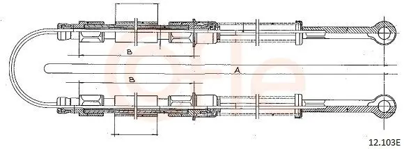 Handler.Part Cable, parking brake COFLE 12103E 1