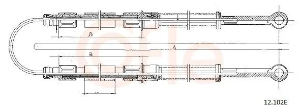 Handler.Part Cable, parking brake COFLE 12102E 1