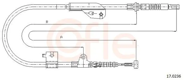 Handler.Part Cable, parking brake COFLE 170236 1