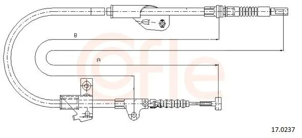 Handler.Part Cable, parking brake COFLE 170237 1