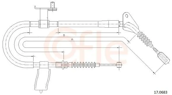 Handler.Part Cable, parking brake COFLE 170683 1