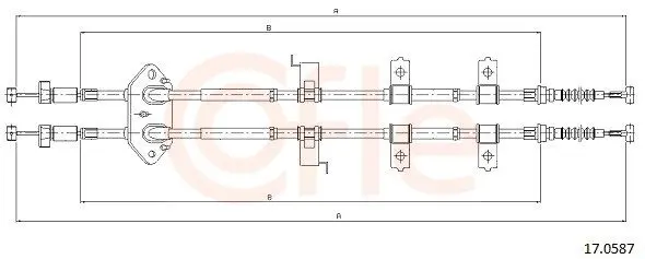 Handler.Part Cable, parking brake COFLE 170587 1