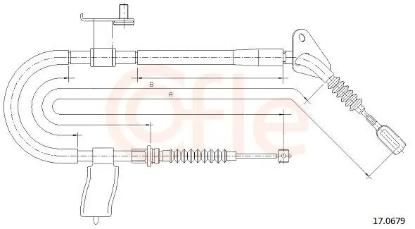 Handler.Part Cable, parking brake COFLE 170679 1