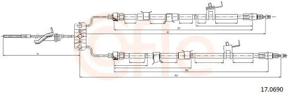 Handler.Part Cable, parking brake COFLE 170690 1