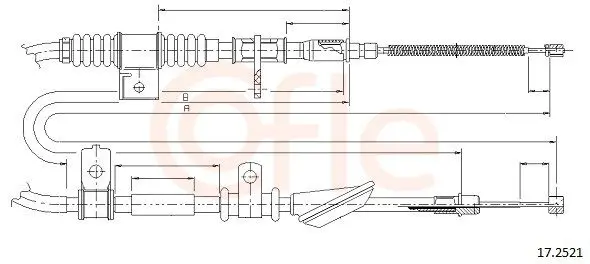 Handler.Part Cable, parking brake COFLE 172521 1