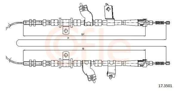 Handler.Part Cable, parking brake COFLE 173501 1