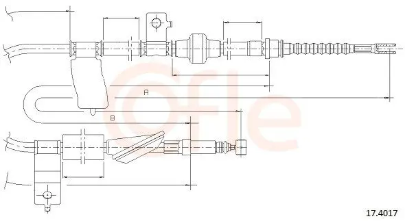 Handler.Part Cable, parking brake COFLE 174017 1