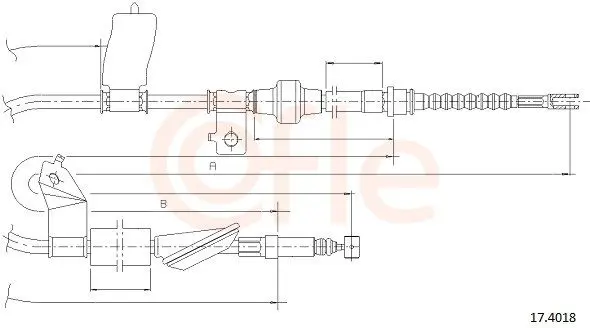 Handler.Part Cable, parking brake COFLE 174018 1