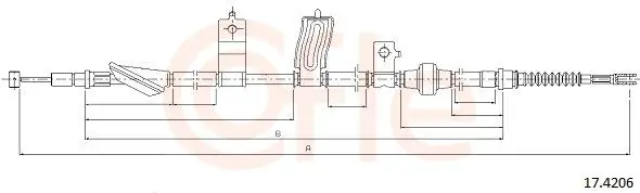 Handler.Part Cable, parking brake COFLE 174206 1