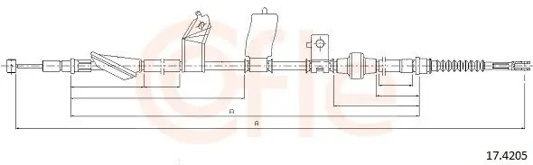 Handler.Part Cable, parking brake COFLE 174205 1