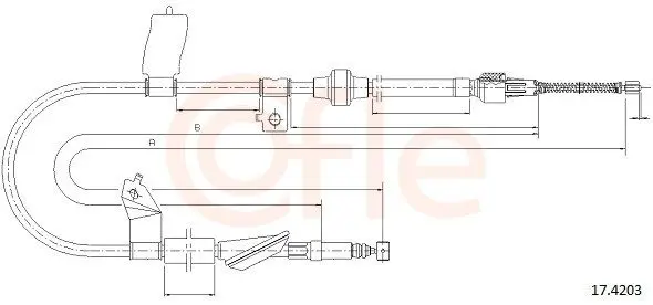 Handler.Part Cable, parking brake COFLE 174203 1