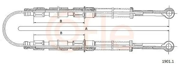 Handler.Part Cable, parking brake COFLE 19011 1