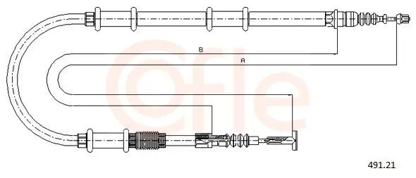 Handler.Part Cable, parking brake COFLE 49121 1