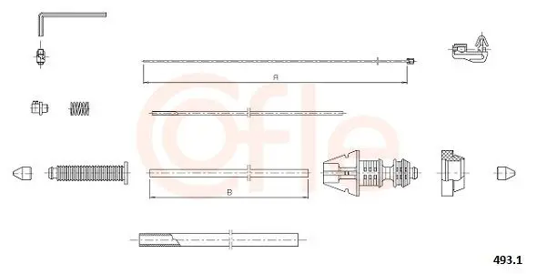 Handler.Part Accelerator cable COFLE 4931 1