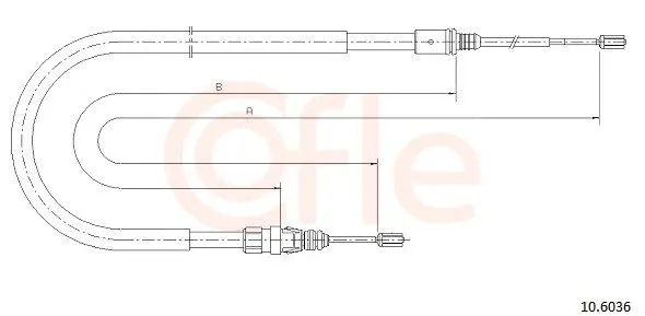 Handler.Part Cable, parking brake COFLE 106036 1