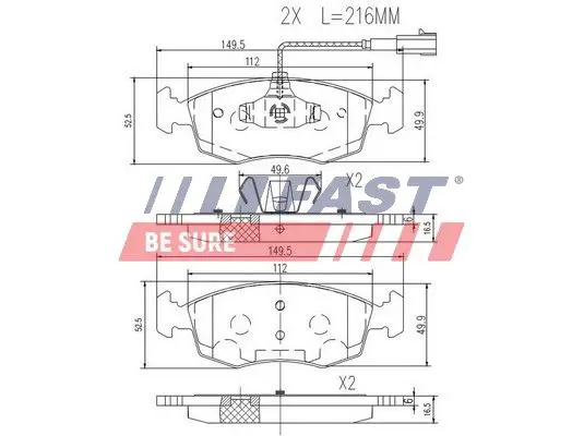 Handler.Part Brake pad set, disc brake FAST FT29083 1