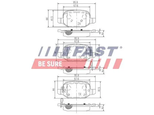 Handler.Part Brake pad set, disc brake FAST FT29089 1