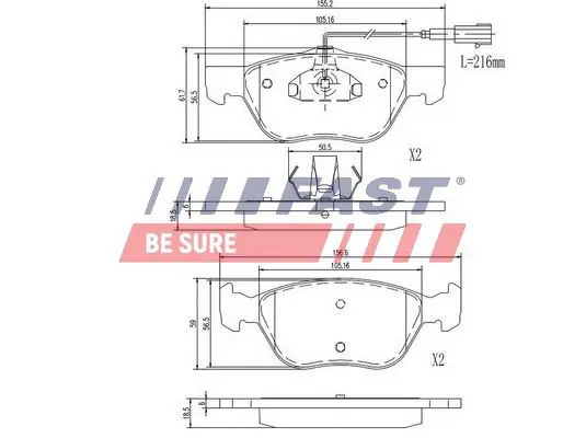 Handler.Part Brake pad set, disc brake FAST FT29105 1