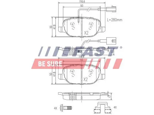 Handler.Part Brake pad set, disc brake FAST FT29163 1