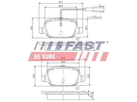 Handler.Part Brake pad set, disc brake FAST FT29167 1