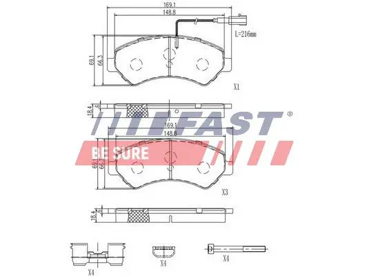 Handler.Part Brake pad set, disc brake FAST FT29132 1