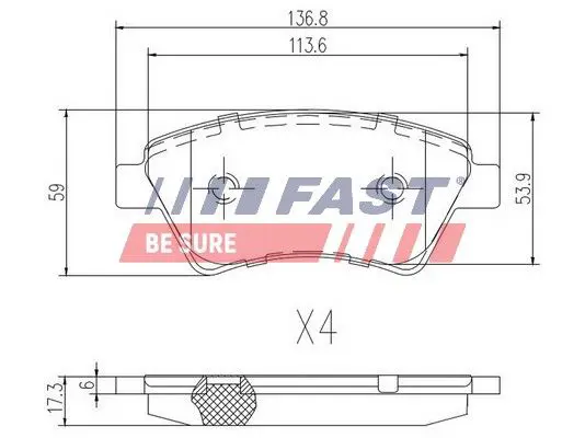 Handler.Part Brake pad set, disc brake FAST FT29531 1