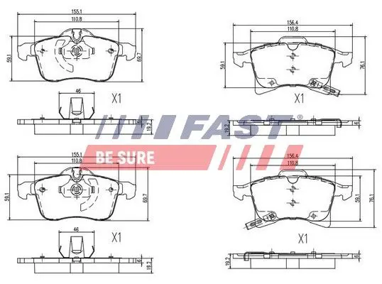 Handler.Part Brake pad set, disc brake FAST FT29526 1