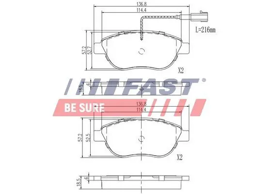 Handler.Part Brake pad set, disc brake FAST FT29144 1