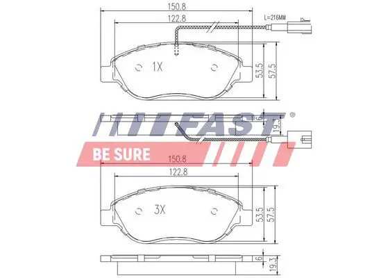 Handler.Part Brake pad set, disc brake FAST FT29145 1