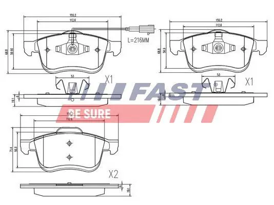 Handler.Part Brake pad set, disc brake FAST FT29157 1