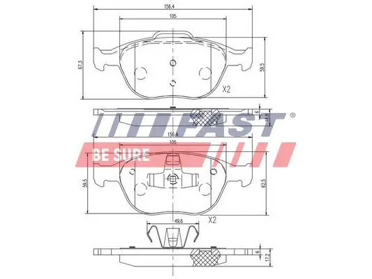 Handler.Part Brake pad set, disc brake FAST FT29546 1