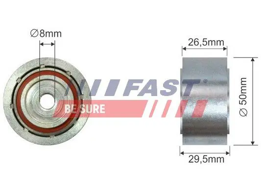 Handler.Part Deflection/guide pulley, v-ribbed belt FAST FT44555 1